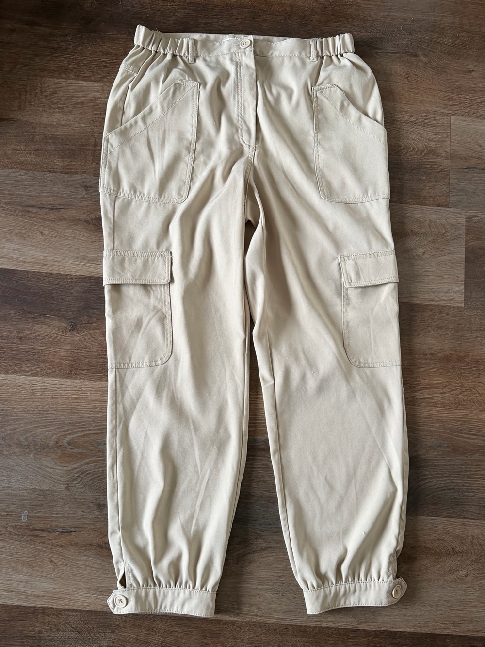 Max Studio Cream Utility Cargo Joggers